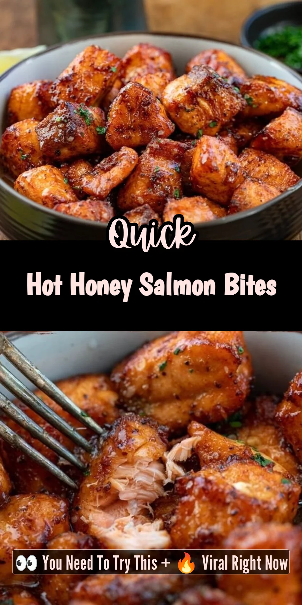 Hot Honey Salmon Bites