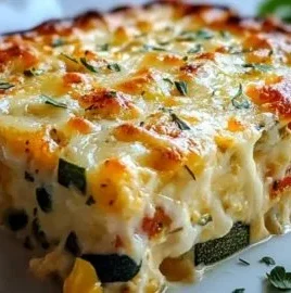 Delicious cottage cheese bake with fresh vegetables