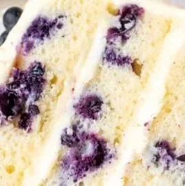 Delicious lemon blueberry cake with fresh blueberries and lemon zest