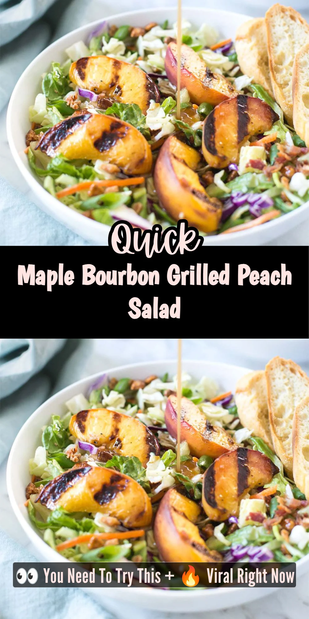 Maple Bourbon Grilled Peach Salad