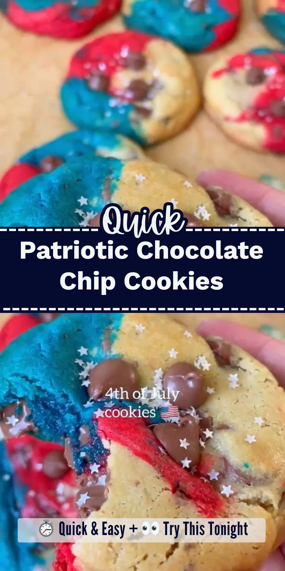Patriotic Chocolate Chip Cookies