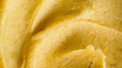 Delicious pistachio cream filling in a dessert