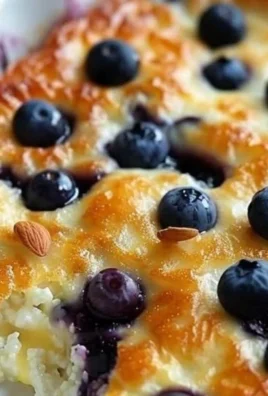 Protein-packed blueberry cottage cheese bake in a baking dish