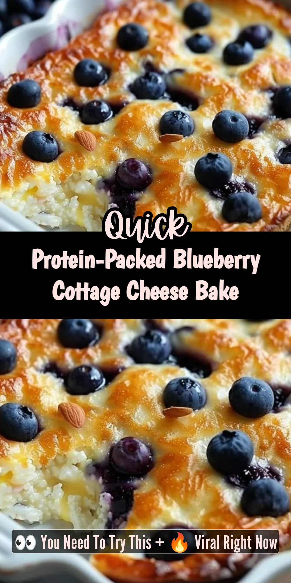 Protein-Packed Blueberry Cottage Cheese Bake