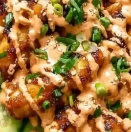 Delicious Bang Bang Chicken Bowl with vibrant ingredients and sauces