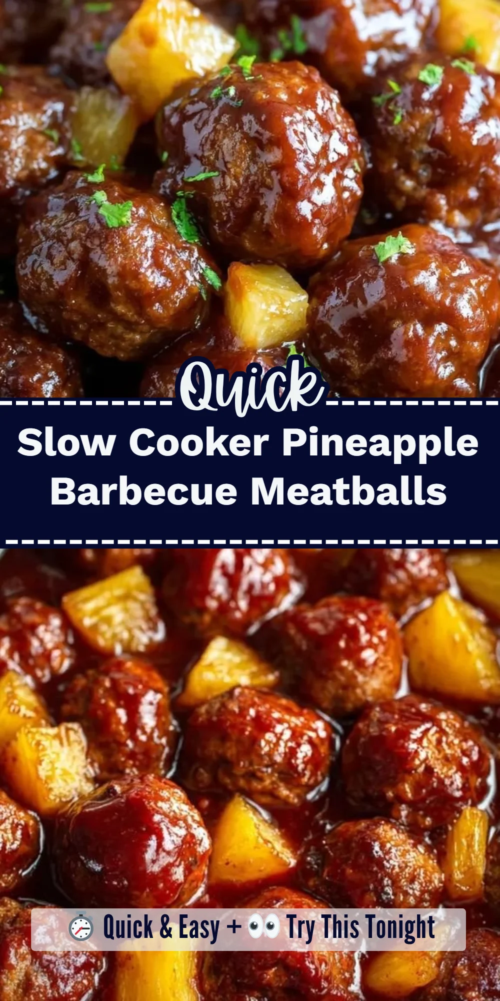 Slow Cooker Pineapple Barbecue Meatballs