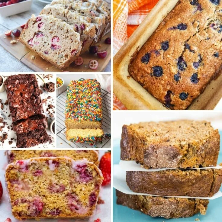 A selection of delicious sweet bread loaves for a heavenly breakfast spread.