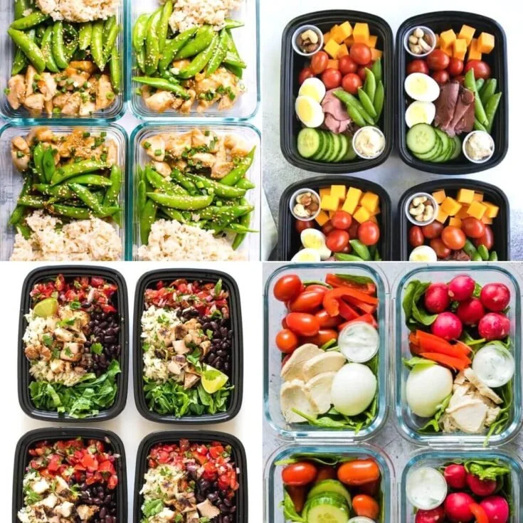 High protein meal prep lunch ideas for healthy eating and nutrition.