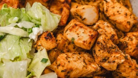 Juicy Air Fryer Greek Chicken seasoned with herbs and spices