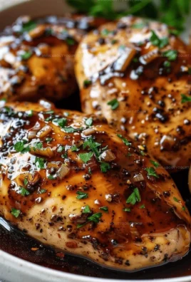 Balsamic baked chicken breast served with vegetables