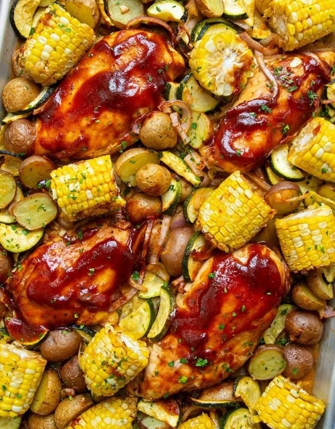 BBQ Chicken Sheet Pan Meal