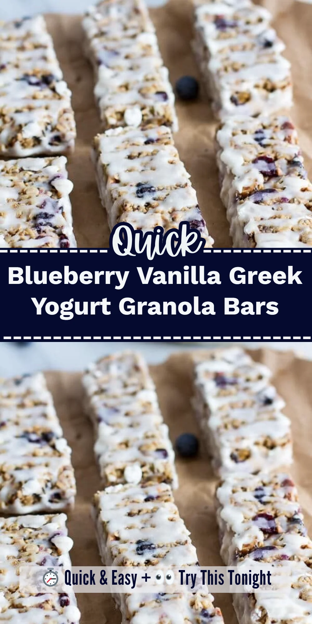Blueberry Vanilla Greek Yogurt Granola Bars