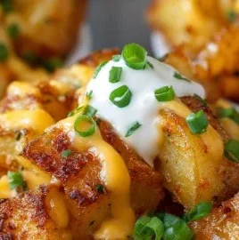 Cheesy Taco Potatoes topped with cheese and taco seasoning