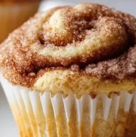 Delicious Cinnamon Roll Protein Muffins topped with cinnamon glaze