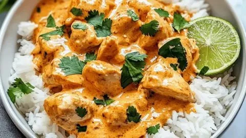 Delicious Coconut Chicken Rice Bowl featuring creamy coconut and tender chicken