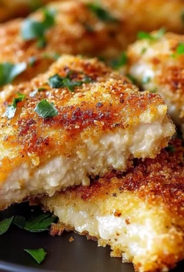 Copycat Longhorn Parmesan Crusted Chicken on a plate, garnished with herbs