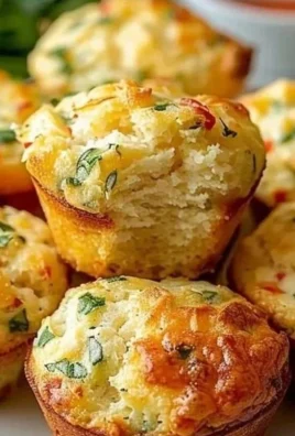 Delicious homemade Cottage Cheese Breakfast Muffins on a wooden table