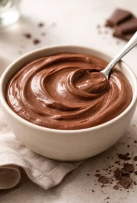 Delicious cottage cheese chocolate mousse in a decorative bowl