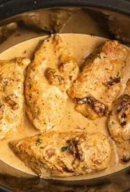 Delicious Crockpot Marry Me Chicken recipe ready to serve with creamy sauce.