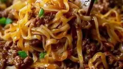 Easy Mongolian Ground Beef Noodles Recipe