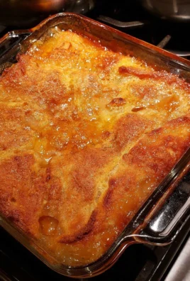 Delicious homemade easy peach cobbler fresh out of the oven.
