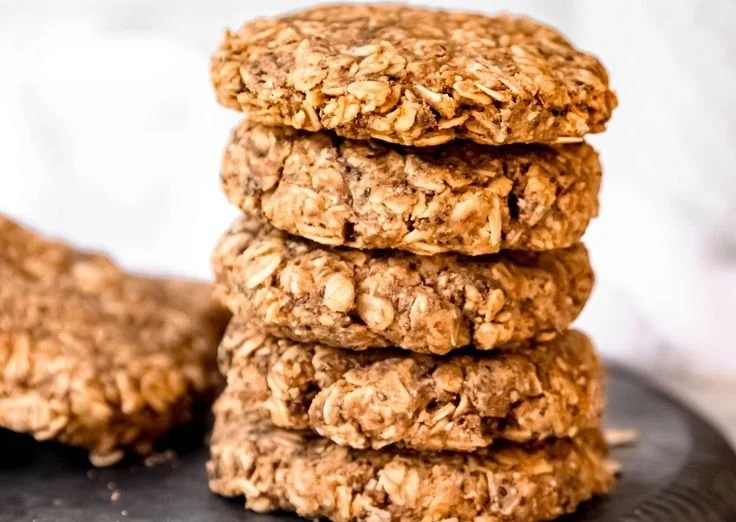 Plate of easy protein oatmeal cookies with chocolate chips and nuts