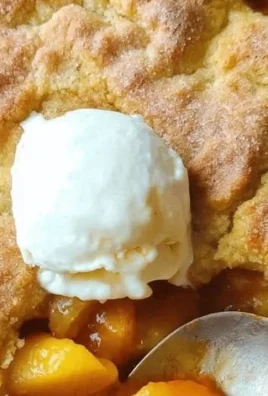 Easy Southern Peach Cobbler with fresh peaches and golden crust