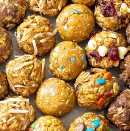 Variety of homemade energy bites for healthy snacking options