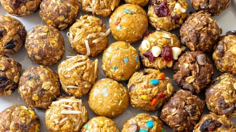 Variety of homemade energy bites for healthy snacking options