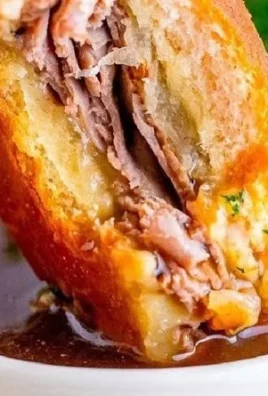 Delicious French Dip Sliders with au jus for dipping