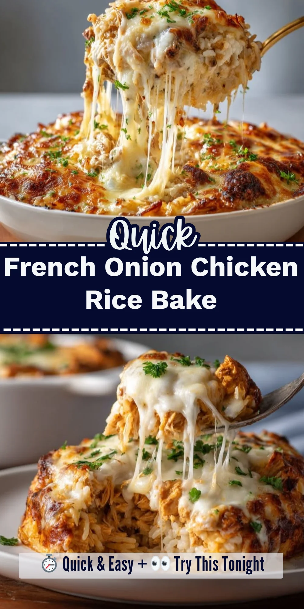 French Onion Chicken Rice Bake