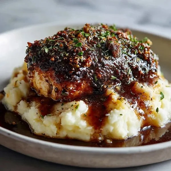Delicious Garlic Herb Chicken cooked with fresh herbs and spices.