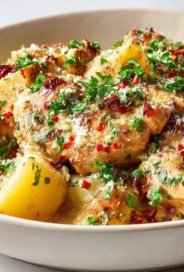 Delicious Garlic Parmesan Chicken with Potatoes in a crockpot
