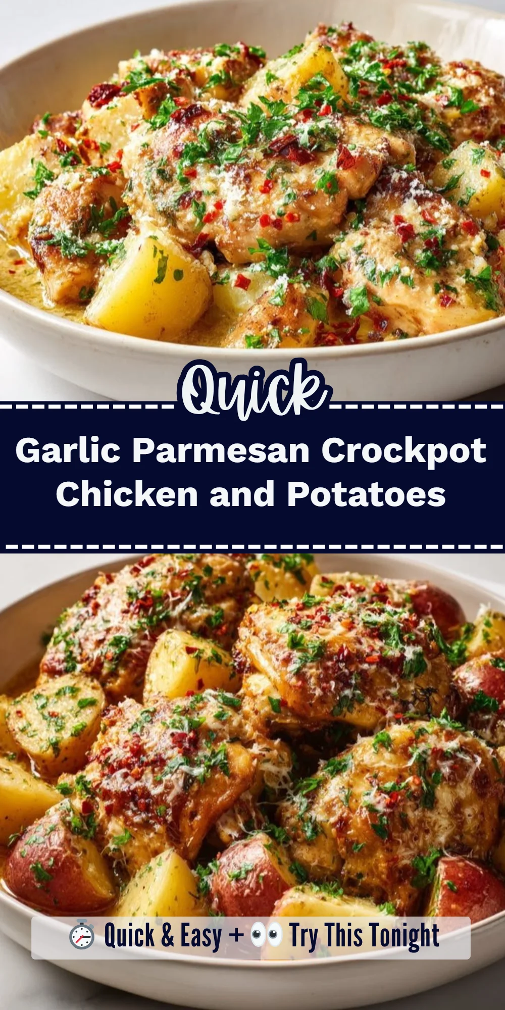 Garlic Parmesan Crockpot Chicken and Potatoes