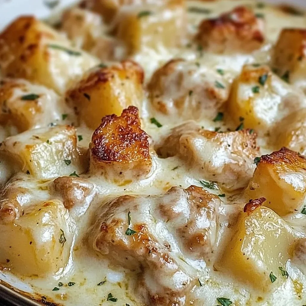 Delicious garlic parmesan chicken with potatoes cooked in a crockpot