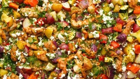 Greek Sheet Pan Chicken and Veggies