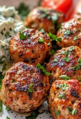 Greek Turkey Meatballs served with Tzatziki sauce for a healthy meal