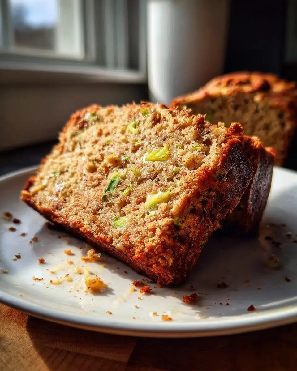 High-protein zucchini bread cooling on a wire rack