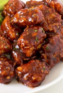 Delicious honey barbecue chicken bites on a platter ready to enjoy
