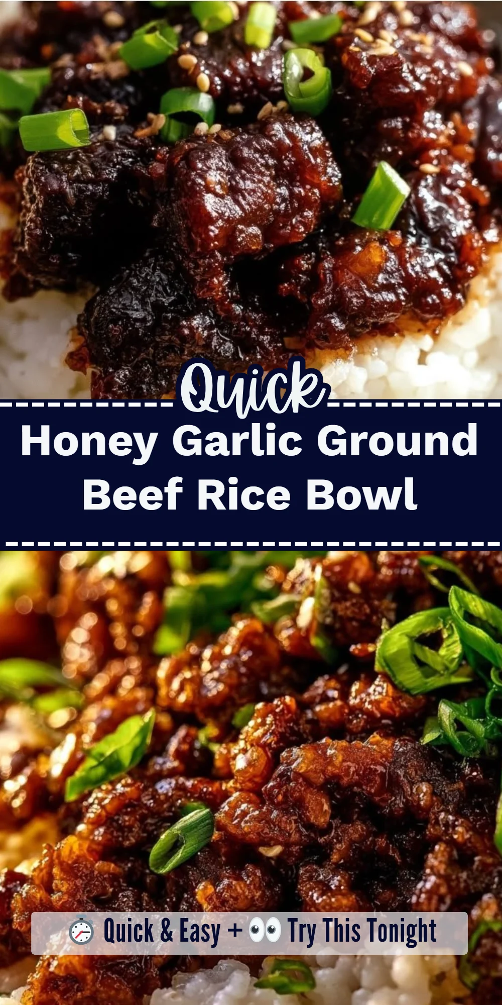 Honey Garlic Ground Beef Rice Bowl