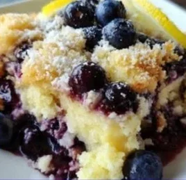 Lemon Blueberry Cream Cheese Dessert with fresh blueberries and citrus zest.