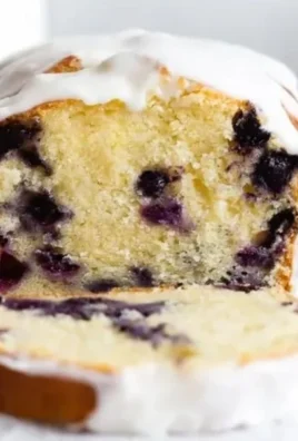 Lemon Blueberry Pound Cake with fresh blueberries and lemon zest