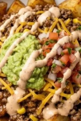 Delicious Loaded Potato Taco Bowl topped with fresh ingredients and spices