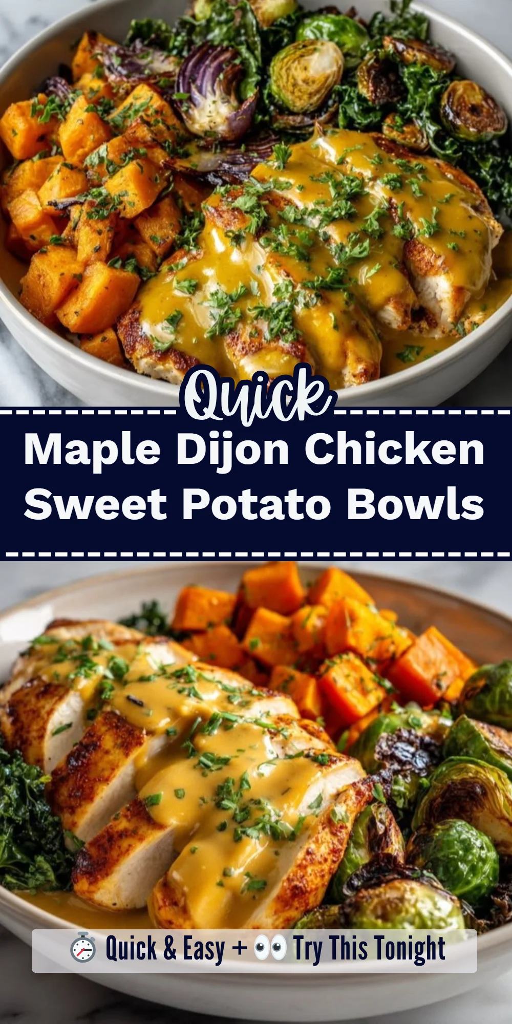 Maple Dijon Chicken Sweet Potato Bowls