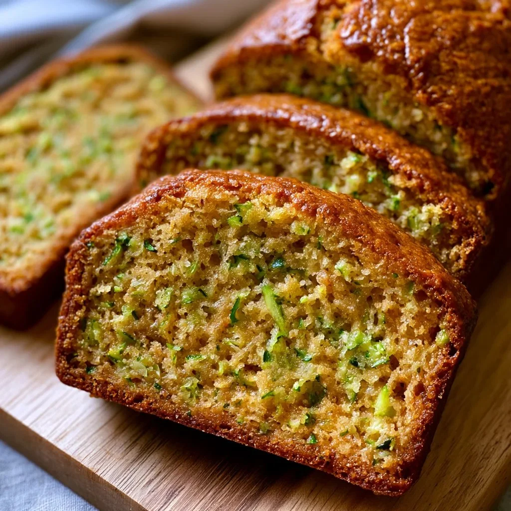 Delicious homemade zucchini bread with moist texture and flavorful ingredients.