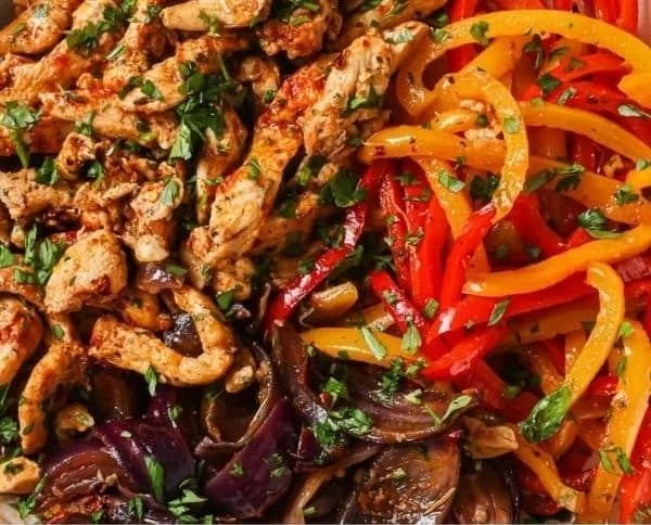 One Pan Chicken and Peppers dish served on a plate
