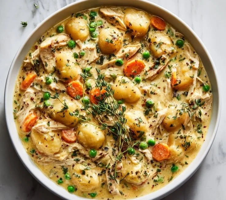 One Pot Gnocchi Chicken Pot Pie