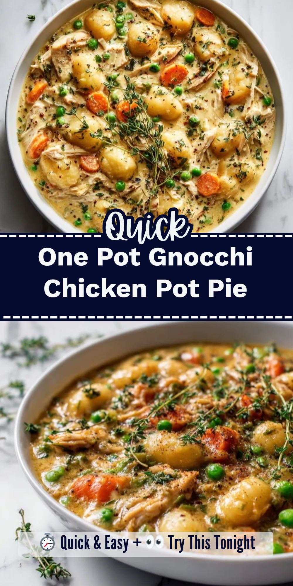 One Pot Gnocchi Chicken Pot Pie