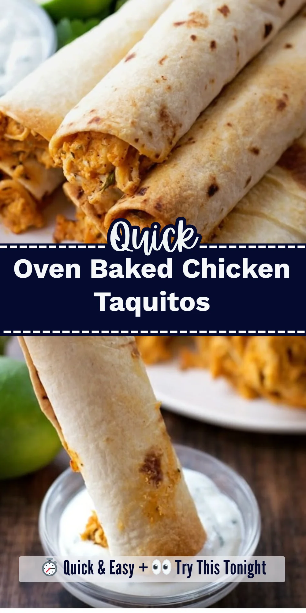 Oven Baked Chicken Taquitos