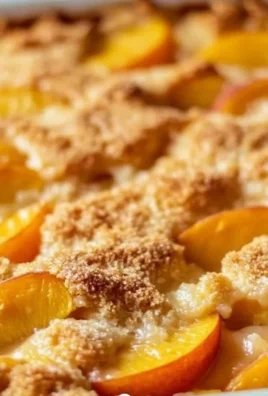 Homemade peach cobbler topped with fresh peaches and golden crust